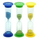 TeacherFav Sanduhr für Kinder, 3er-Set, kleine Bunte Sanduhr mit Acryl-Überzug, 1 Min., 2 Min., 5 Min. für Klassenzimmer, Zuhause und Kinderzimmer