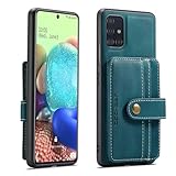 Telefonmode Magnetische Brieftaschen-Hülle Compatible with Samsung Galaxy A71 5G, kompatibel mit kabellosem Laden, abnehmbare 2-in-1-Hülle mit Kreditkartenhalter, RFID-blockierende, stoßfeste Telefon-