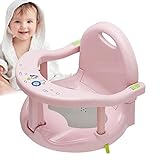 Badewannensitz Baby, Badesitz Baby, Rutschfester klappbarer Baby-Badesitz mit starken Saugnäpfen, Rückenlehne für Babys von 6 bis 24 Monaten