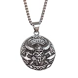 ZIAFRPN Vintage Wikinger Tomahawk Odin Anhänger Charm Herren Halskette Geschenk Beschützer Schmuck Zubehör