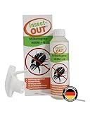 Milbenspray NEEM + G - Insect-OUT - sofort wirkende lösung gegen Milben - für Hausstauballergiker - Matratzen, Bettwäsche, Vorhänge, Teppiche, Polster etc. - 250 ml