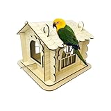 Holzvogelhäuser - Holzhaus Vogelnest, dekoratives Holzblau -Haus | Natürliche rustikale kleine Tierfuttermittel, Vogelkäferzubehör zum Nisting -Fütterungszüchtungsgartengartendekoration
