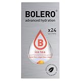 Bolero ICE TEA PEACH 24x3g | Saftpulver ohne Zucker, gesüßt mit Stevia + Vitamin C | geeignet für Kinder, Sportler und Diabetiker | glutenfrei und veganfreundlich | Pfirsich-Eistee-Geschmack