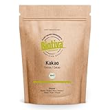 Kakao Pulver Bio 300g - 100% reines Kakaopulver stark entölt (11% Fett) - ohne Zucker - ohne Zusatzstoffe - Abgefüllt und kontrolliert in Deutschland - Biotiva