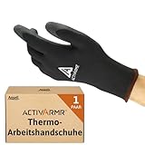 Ansell ActivArmr 97-631, Thermo-Handschuhe, Kältebeständige Arbeitshandschuhe Winter mit PVC-Beschichtung, Nylon Handschuhe für Griff und Fingerfertigkeit, Sicherheitshandschuhe, 1 Paar, Gr. M