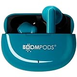Boompods, Tide Skim TWS Kabellose Kopfhörer, Blau, Bluetooth, magnetische Ladehülle, wasserfest/schweißfest, IPX 4, sofortige Verbindung, Ladehülle mit 20 Stunden Akku
