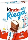 Kinder Riegel - 10 Einzelriegel, einzeln verpackte Schokoriegel, zartschmelzende Vollmilchschokolade mit Milchcremefüllung, ohne Farb- und Konservierungsstoffe