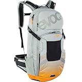 EVOC FR ENDURO E-RIDE 16 E-Bike-Rucksack, Fahrradrucksack (gepolstertes Fach für Ersatz-Akku, GURTFIXIERUNGS-SYSTEM, KONTROLL DISPLAY FACH, LITESHIELD BACK PROTECTOR), Steingrau/Hellorange