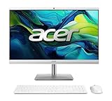 Aspire C24-195ES All In One PC - 23 Zoll Full HD IPS Display, Intel Core Ultra 7 155U (Bis zu 4,8 GHz), 16 GB DDR5 RAM, 1 TB M.2 PCIe (SSD), Onboard Grafik, Windows 11 Home, Weiß