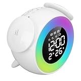 Yusat Wake Up Lichtwecker, bunte Lichteffekte, wiederaufladbar, digital, LED-Musikwecker für Schlafzimmer, Arbeitszimmer
