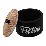LABRIMP Runde Holzaufbewahrungsbox mit Dicht Schließendem Deckel Organizer für Waschmittelperlen Tee und Küchenpulver Staubgeschützt Benutzerfreundlich Design für Haushalt und Küche