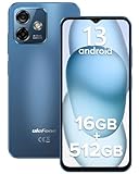 Ulefone Android 13 Note 16 Pro (16 GB + 512 GB) Smartphone 4G 8-Core Handy entsperrt 6,52 HD + ,50 MP + 8 MP Kamera 4400 mAh Batteria 5G WiFi/Volt/GPS/OTG/2 Jahre Garantie (blau)