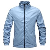 Caxndycing Regenjacke Herren Faltbar Leicht Windbreaker Stanzjacke mit Kapuze Sport Jacken Wasserdicht Atmungsaktiv Regenanzug Sonnenschutz Wetterfest Jacke Verstaubar Outdoorjacke