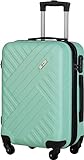 Xonic Design Boardcase Reisekoffer - Hartschalen-Koffer mit 360° Leichtlauf-Rollen - hochwertiger Kabinen-Trolley mit Zahlenschloss - Hand-Gepäck in 55x35x20cm ((Boardcase Pastell Mintgrün, S))
