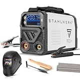STAHLWERK Schweißgerät Vollausstattung ARC 200 MD Digital - DC MMA, E-Hand, Lift-TIG Inverter mit 200 A, Single Board & IGBT Technologie, Digital-Display, Smartkühlung & Überhitzungsschutz