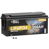 BSA LiFePO4 Batterie 12V 200Ah Lithium Batterie Solarbatterie inkl. BMS Wohnmobil USV Solar Akku Lithium Eisenphosphat Bootsbatterie