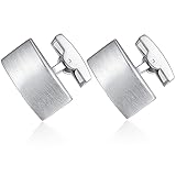 HONEY BEAR Herren Hochzeit Manschettenknöpfe Cufflinks Edelstahl Manschettenknopf (Silber)