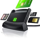 CSL - USB Chipkartenleser - SmartCard Reader - Cardreader - unterstützt Smart Cards und SIM Cards, Sdcard, Micro Sd - schwarz