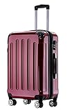 BEIBYE Zwillingsrollen 2048 Hartschale Trolley Koffer Reisekoffer Taschen Gepäck in M-L-XL-Set (Rot, L)