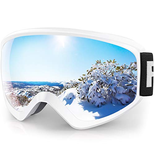 findway Skibrille Kinder,Ski Snowboard Brille Brillenträger Snowboardbrille Schneebrille Verspiegelt für Junior Jungen Mädchen Teenager-3 4 5 6 7 8 9 10 11 12 13 14 Jahre - OTG 100% Anti-UV Anti-Fog