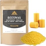 Gelbe Bienenwachs-Pastillen 200G/906G/2.2KG, Kerzenwachs für die Kerzenherstellung, Bienenwachs für Kosmetische Produkte, Bienenwachs Bio für Kosmetik für Körper, Hautpflege DIY(200G)