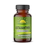 Astaxanthin, 150 Softgelkapseln (Sonnenblumenöl, hohe Bioverfügbarkeit, ohne Zusätze), Glas, Bonemis®