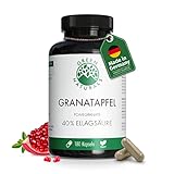 Granatapfel Extrakt (180 Kapseln á 650mg) mit 40% Ellagsäure - Deutsche Herstellung - 100% Vegan & Ohne Zusätze - Vorrat für 2 Monate