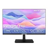 Antteq 24 Zoll Monitor Full HD 1080P, 75Hz VA Computermonitor 178° Betrachtungswinkel 16,7M Farben mit HDMI VGA Free Flicker Blue Light Filter, Ultra Slim Blenden LED, Schwarz