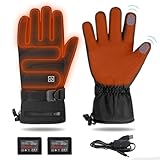 ANKBOY Beheizbare Handschuhe Ski Damen Herren Warm wasserdichte, Beheizte Handschuhe mit Akku 4000mAh Wiederaufladbare, Winter Touchscreen Handschuhe zum Skifahren für Radfahren Motorrad Jagd