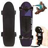 Nicvrea Longboard Skateboard mit PU-Rad, 200W Dual-Motor, Maximale Belastung 150KG, Wasserdicht, Stoßdämpfend Longboard für Jugendliche Erwachsene,D