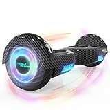 MEGA MOTION Hoverboards für Kinder, 6.5 Zoll Zweirad Selbstbalancierendes Hoverboards mit Bluetooth Lautsprecher, mit LED-Leuchten, Geschenk für Kinder und Jugendliche, kohlenschwarz, HY-A03