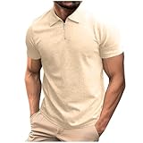 Henley Shirt Herren Kurzarm Tshirt mit Knopfleiste Vintage Poloshirts Revers Hemd Baumwolle T-Shirt Slim fit Einfarbig Hemden Große Größen Sportshirt Leicht Freizeithemd Kurzarmshirt Männer