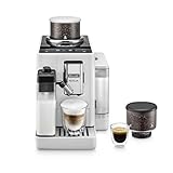 De'Longhi Rivelia EXAM440.55.W Kaffeevollautomat mit LatteCrema Milchsystem, Wechselbarer Bohnenbehälter, 16 Kaffee- & Milchgetränke auf Knopfdruck, Extra-Shot-Funktion, 3,5' Touch-Display, Weiß