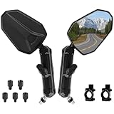 Evermotor 360° Motorradspiegel mit doppelter Kugel, E-geprüft Motorrad Spiegel, Motorrad Rückspiegel Set M8 M10 Kompatibel mit meisten Motorräder, ADV, ATV, Moped, Quad (2 Stück)