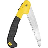 Newaner Astsägen,Handsägen,Outdoor-Klappsäge Sägeblattlänge 18cm Sägeblatt aus Stahl Säge zur Reparatur von Terrassengärten, Reisecamping,39cm klappbare Säge (Gelb)