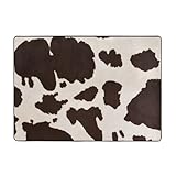 Bryptxztxt Wohnzimmer-Teppich, Kuhfell-Druck, 3D-Druck, superweich, groß, Wohnzimmer, Schlafzimmer, Nachttisch, 200 x 148 x 1,2 cm, waschbar, rutschfest, Flanell-Teppich für Heimdekoration, Büro