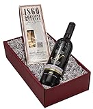 Geschenk-Set „Rustico“ mit Wein und Salzgebäck in einem tollen Geschenkkarton | Geschenkset mit edlem Rotwein aus Sizilien (1 x 0.75 l) und feine Grissini aus Italien