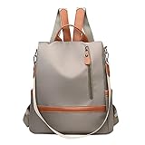 Leichter, modischer, koreanischer, wasserdichter Rucksack mit hoher Kapazität für Damen Rucksäcke Für Damen Sportlich (Grey, One Size)