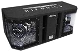 Hifonics MR10Dual Mercury Subwoofer mit 2X 25cm Bass im Bandpass Gehäuse mit Beleuchtung 1600Watt Teller