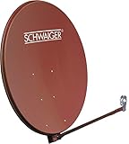 Schwaiger - SPI1000.2 - Aluminium Offset-Antenne, Satellitenschüssel, SAT-Anlagen 100 cm (39,4 Zoll), mit LNB-Tragarm und Masthalterung, Ziegelrot