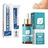 Narbensalbe Nach Op, Narbencreme, 30g Narbengel mit 40ml Narbenserum, Bei Kombinierter Anwendung Ist die Wirkung Besser für Reduziert Sichtbar Chirurgische Narben, Verbrennungen, Keloid
