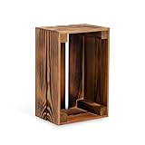 PINEEA Holzkiste Klein - Weinkisten Holz - Deko Holzkisten - Weinkiste Holzbox – Obstkiste Vintage – Kiste Geflammt 30x20x15