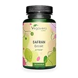 SAFRAN Kapseln | 30 mg Affron® Safran Extrakt (3:1) aus Spanien | 3,5% Safranal & Crocin | Vegan & Ohne Zusätze | Deutsche Produktion von Vegavero® | 120 Kapseln