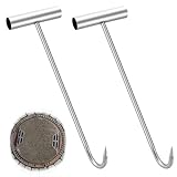 QWORK® 2 Stück 30CM Kanaldeckelheber, Schachthaken, Edelstahl Schachtdeckelheber