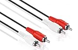 PerfectHD 2,5m Cinch Kabel | Stereo Audiokabel | 2x Cinch Stecker auf 2x Cinch Stecker | Chinch RCA Kabel Anschlusskabel Cinchkabel | Verbindungskabel für HiFi Verstärker Receiver Heimkino Blu-Ray