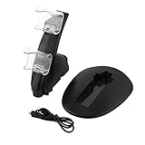Akozon Ladegerät für Slim Pro Controller, Docking Station Halter Dual USB 4 Lade Dual Station Controller mit Kabel