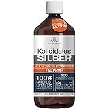 Kolloidales Silber 40 PPM 500 ml ● Premium Silberwasser Stärker als 25ppm ● Für Mensch, Hund & Katze ● Carbon Neutral ● 100% natürlich mit 2 Zutaten