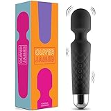 Vibrator für Frauen - Leises und Starkes Massagegerät + Akku - Sexspielzeug mit 20 Vibrationsmuster und 8 Geschwindigkeitsstufen - Kabelloser Dildo für Klitoris, G Spot - Oliver James (Schwarz)