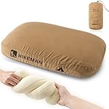 HIKEMAN Camping Kopfkissen Komprimierbar Reisekissen - Ultraleicht Nackenkissen aus Memory-Foam,Strandkissen Kopfkissen für Reise,Wandern,Outdoor (Braun)