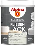 Alpina Bad & Küche Fliesen-Lack Schiefer – seidenmatter Fliesenlack für Wandfliesen im Innenbereich, feuchtraumgeeignet & streichfertig, ideal für Badezimmer, Küche & WC – 0,75 L